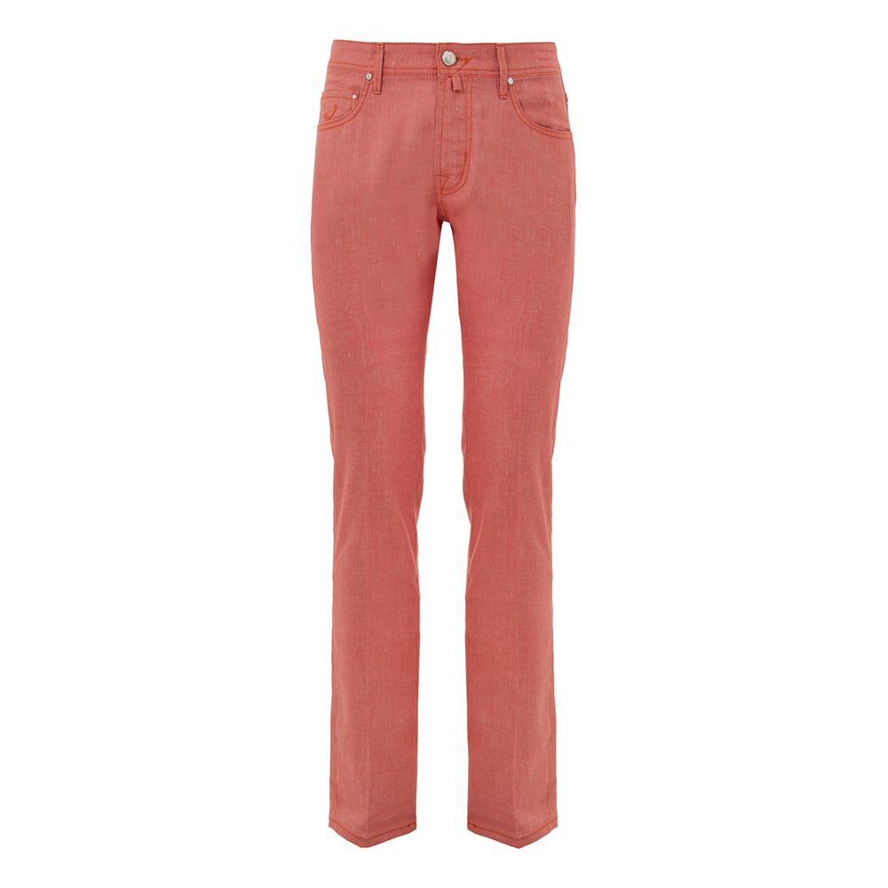 Red Cotton Skinny Pant