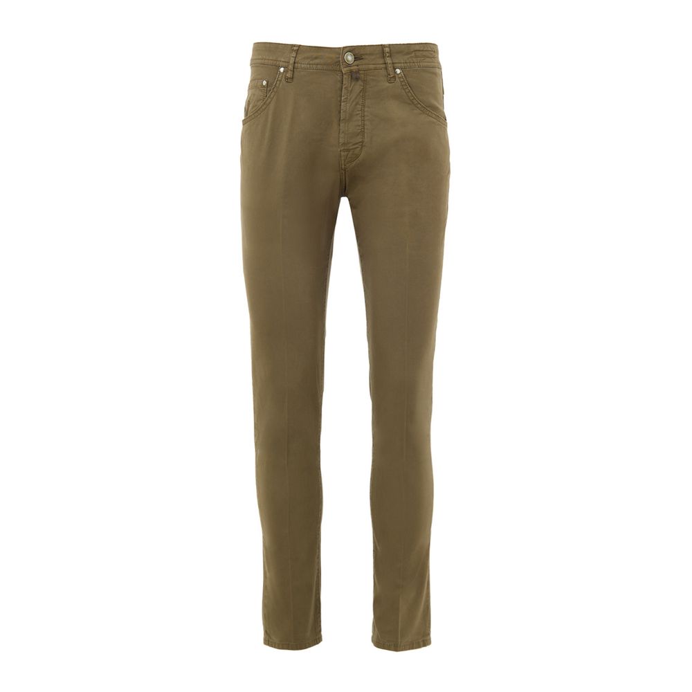 Green Cotton Skinny Pant