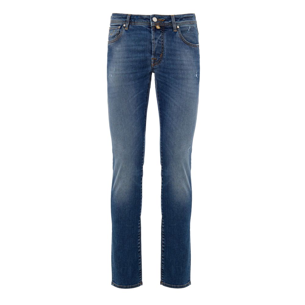Blue Cotton Skinny Jean