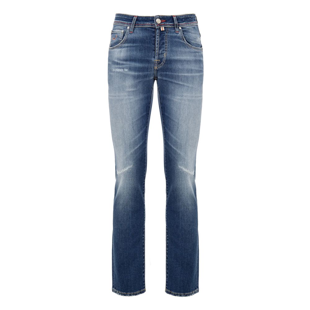 Blue Cotton Skinny Jean