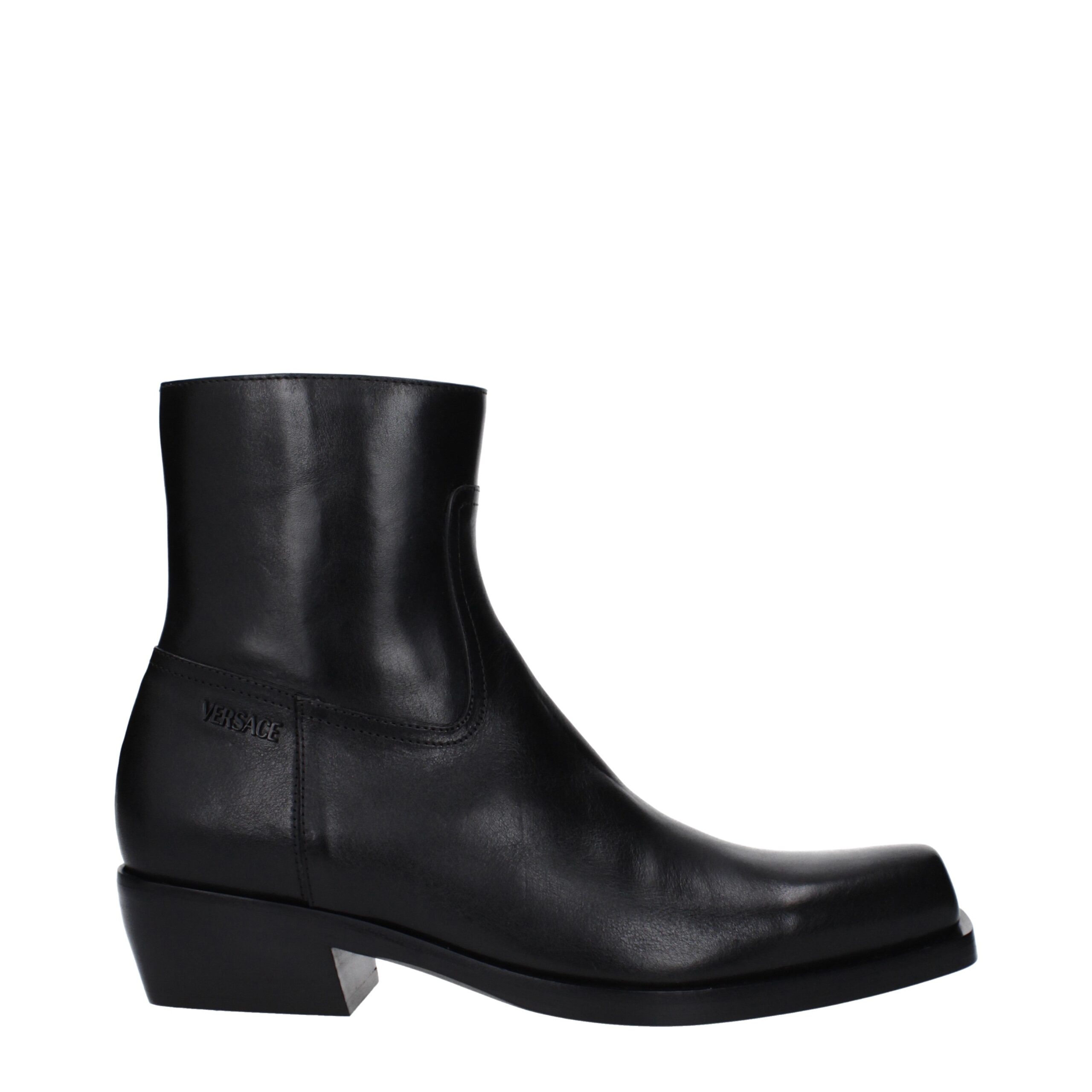 Black Leather Ankle Boots