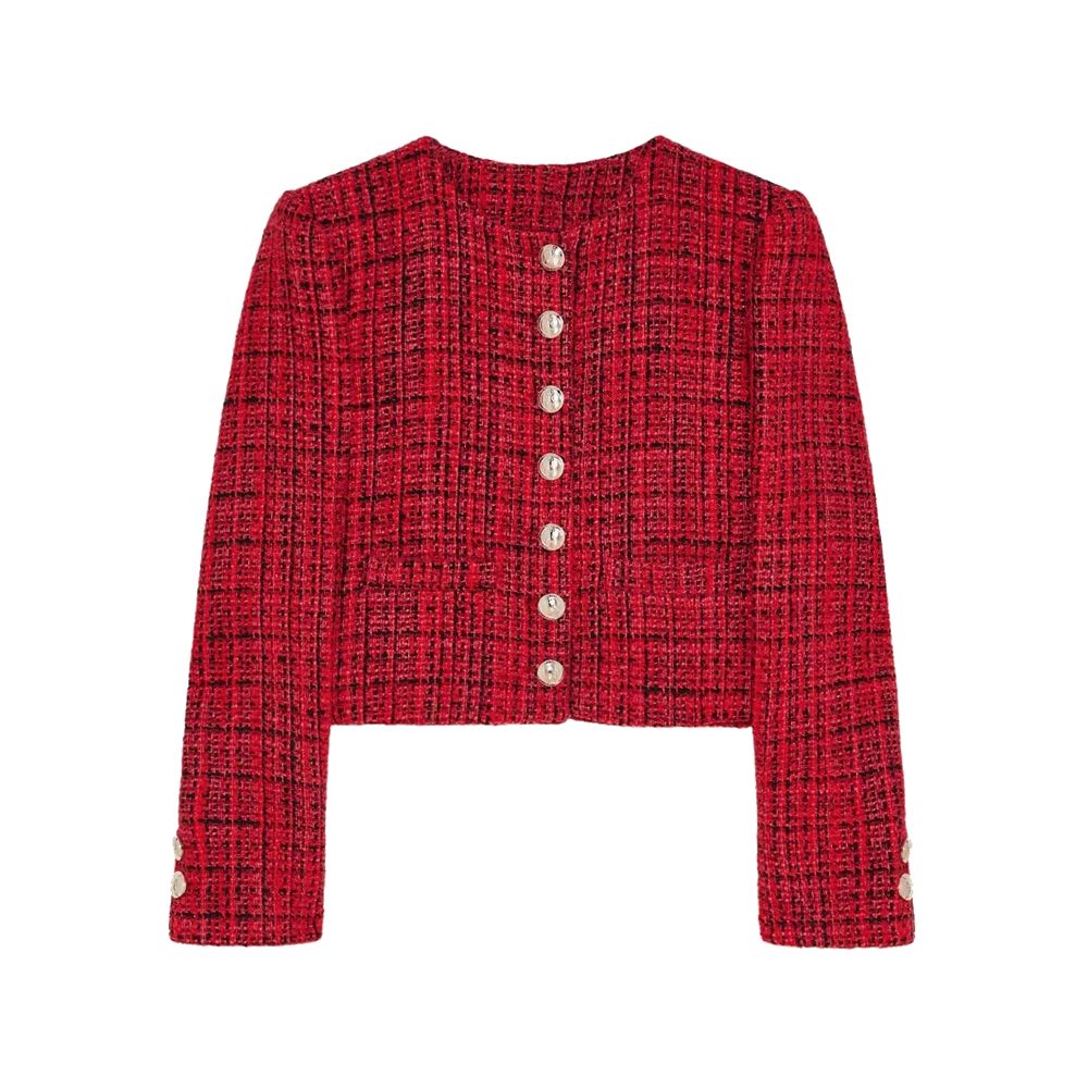 Red Polyester Blazer