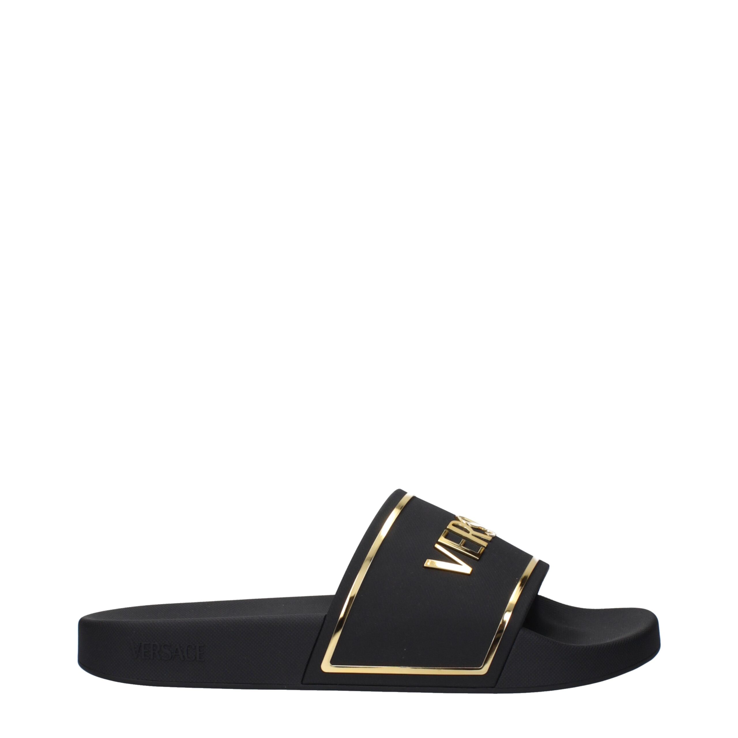 Black Cotton Slippers Sandals