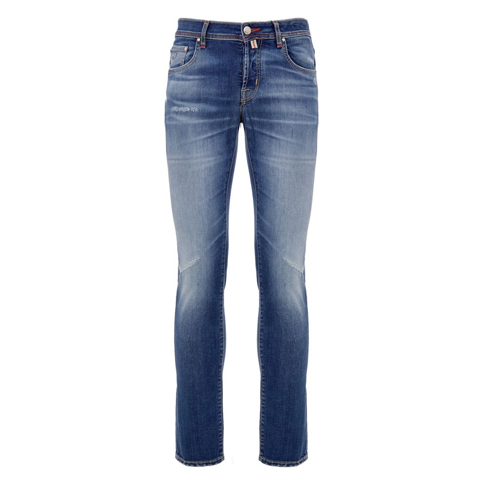 Blue Cotton Skinny Jean
