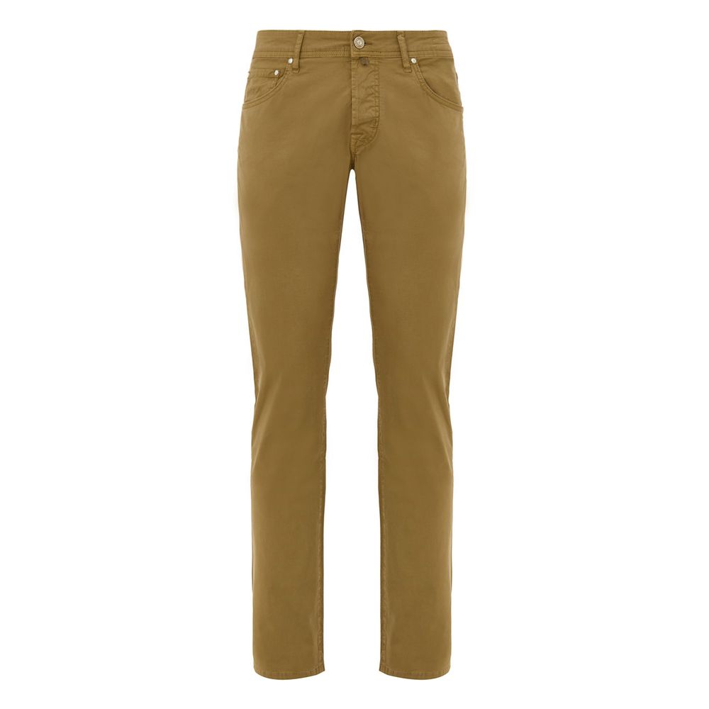 Yellow Cotton Skinny Pants