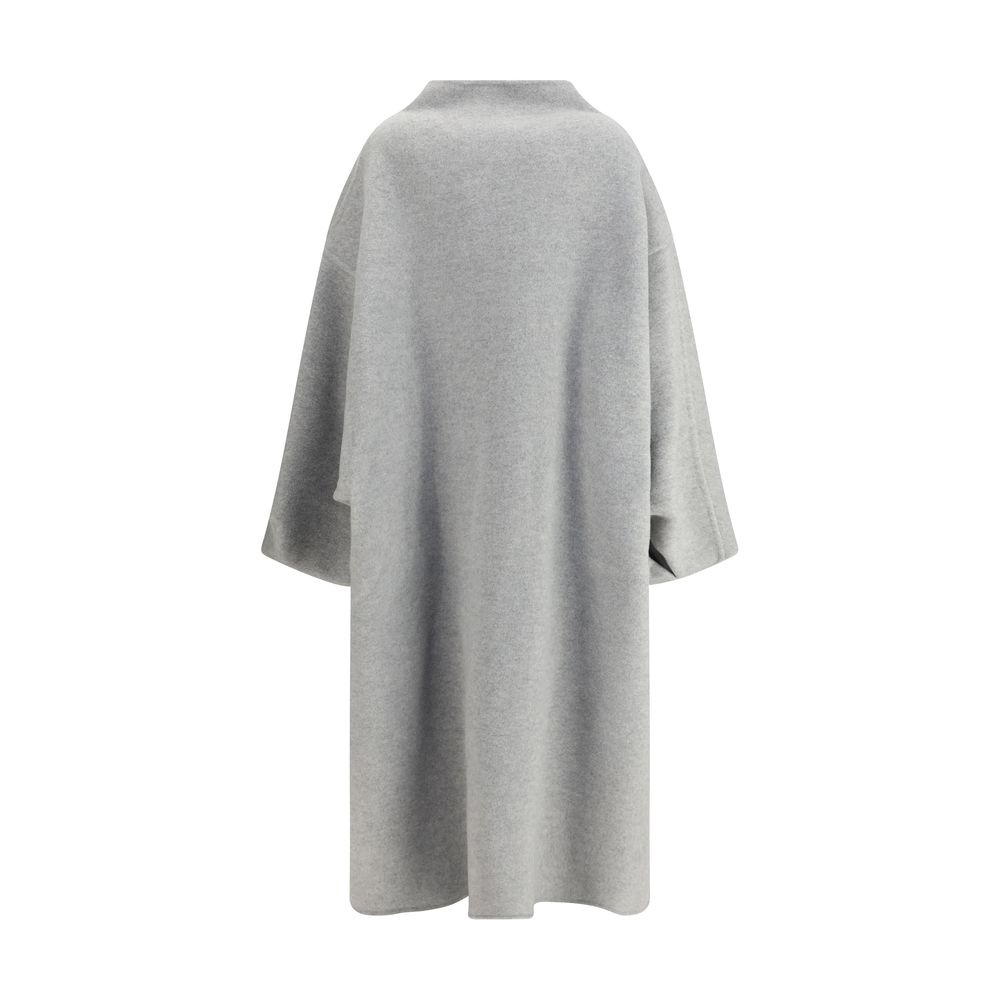 Gray Fleece Wool Coat - Thumbnail 2
