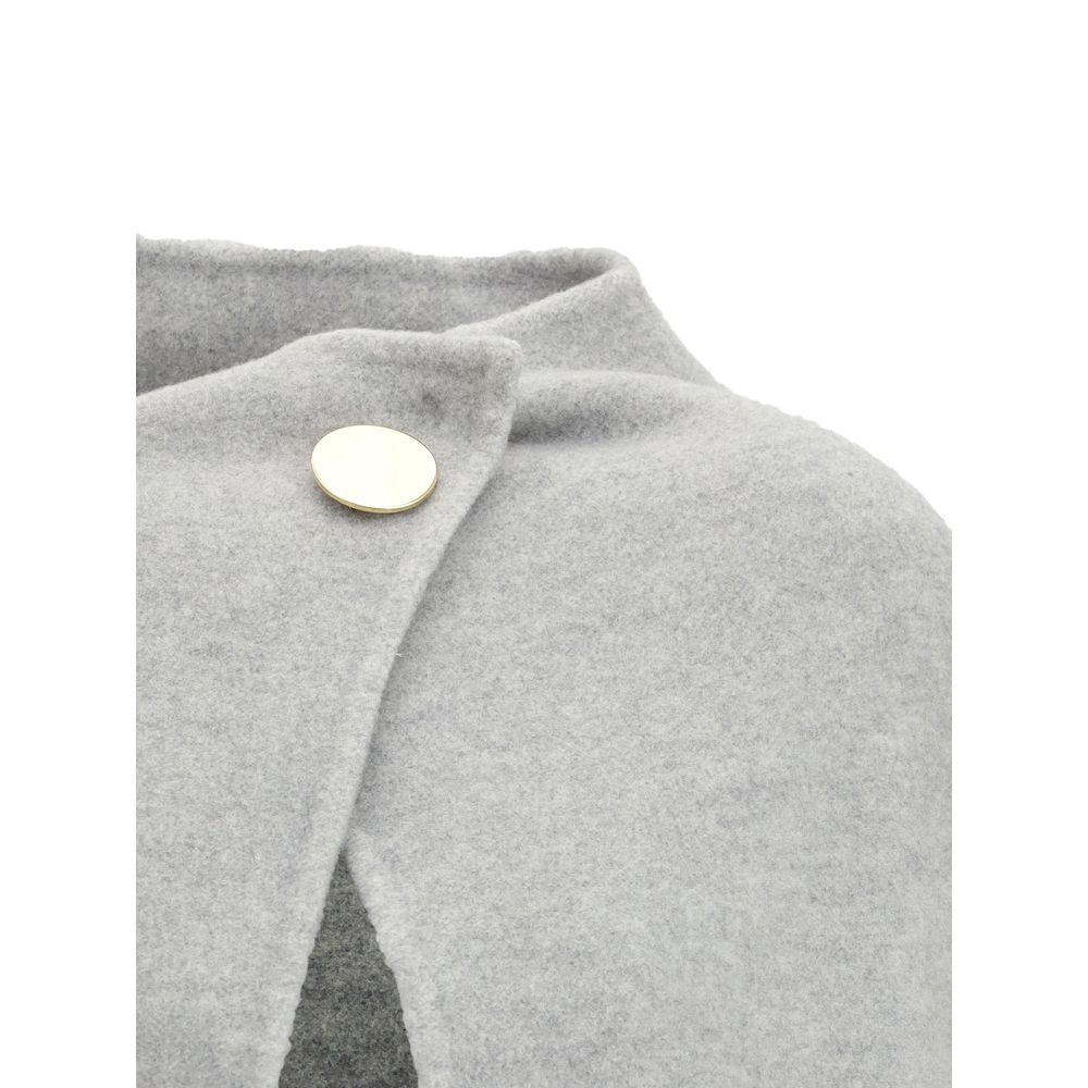Gray Fleece Wool Coat - Thumbnail 3