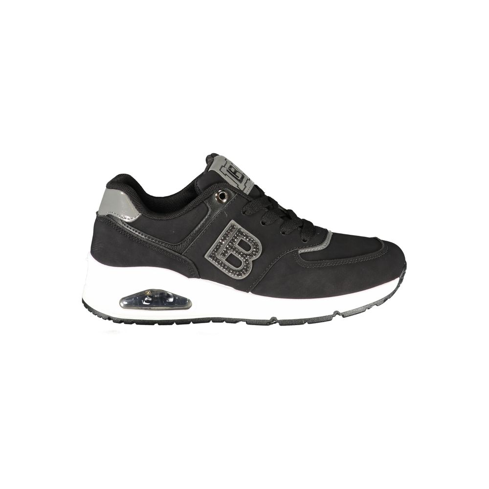 Black Polyurethane Women Sneaker