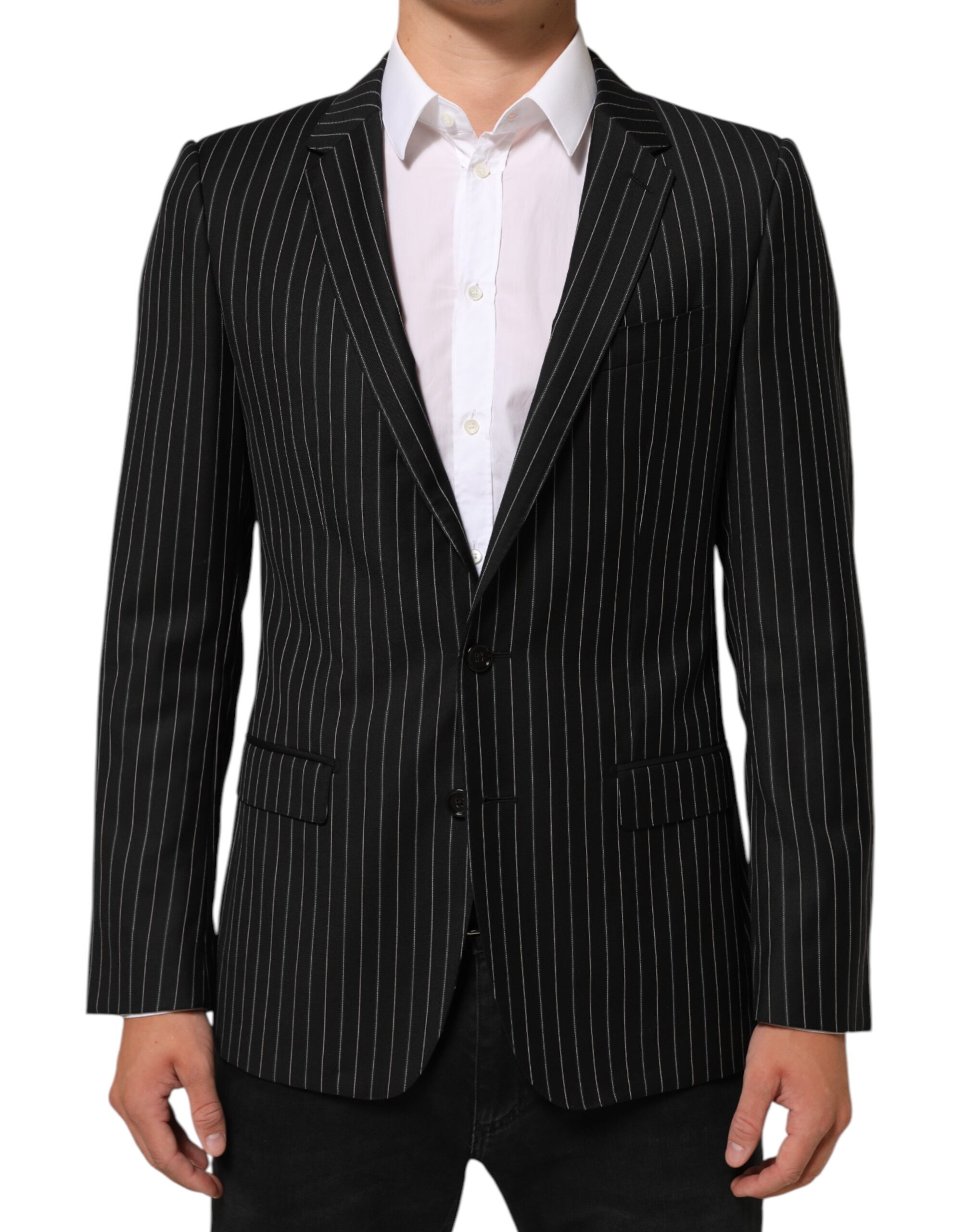 Black Stripes MARTINI 1 Button Suit Blazer