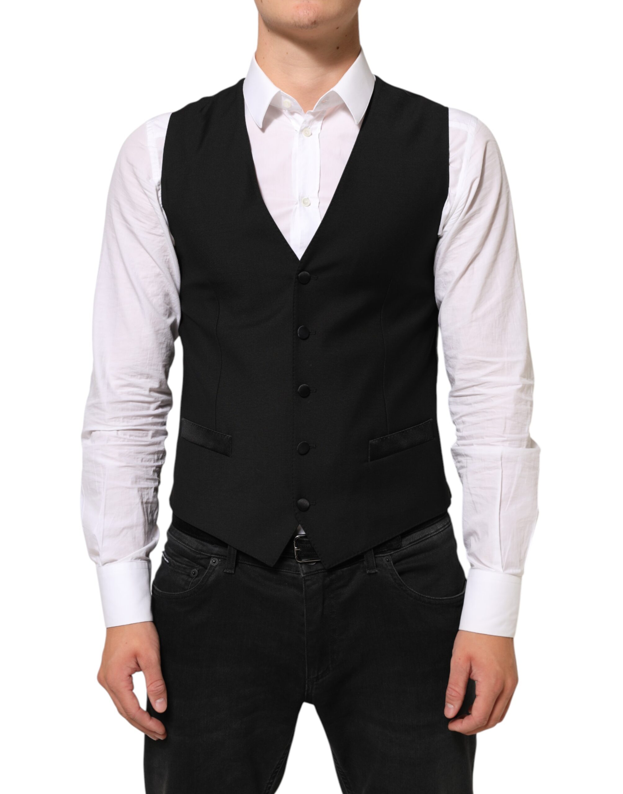 Black Wool Dress Formal Men Waistcoat Vest