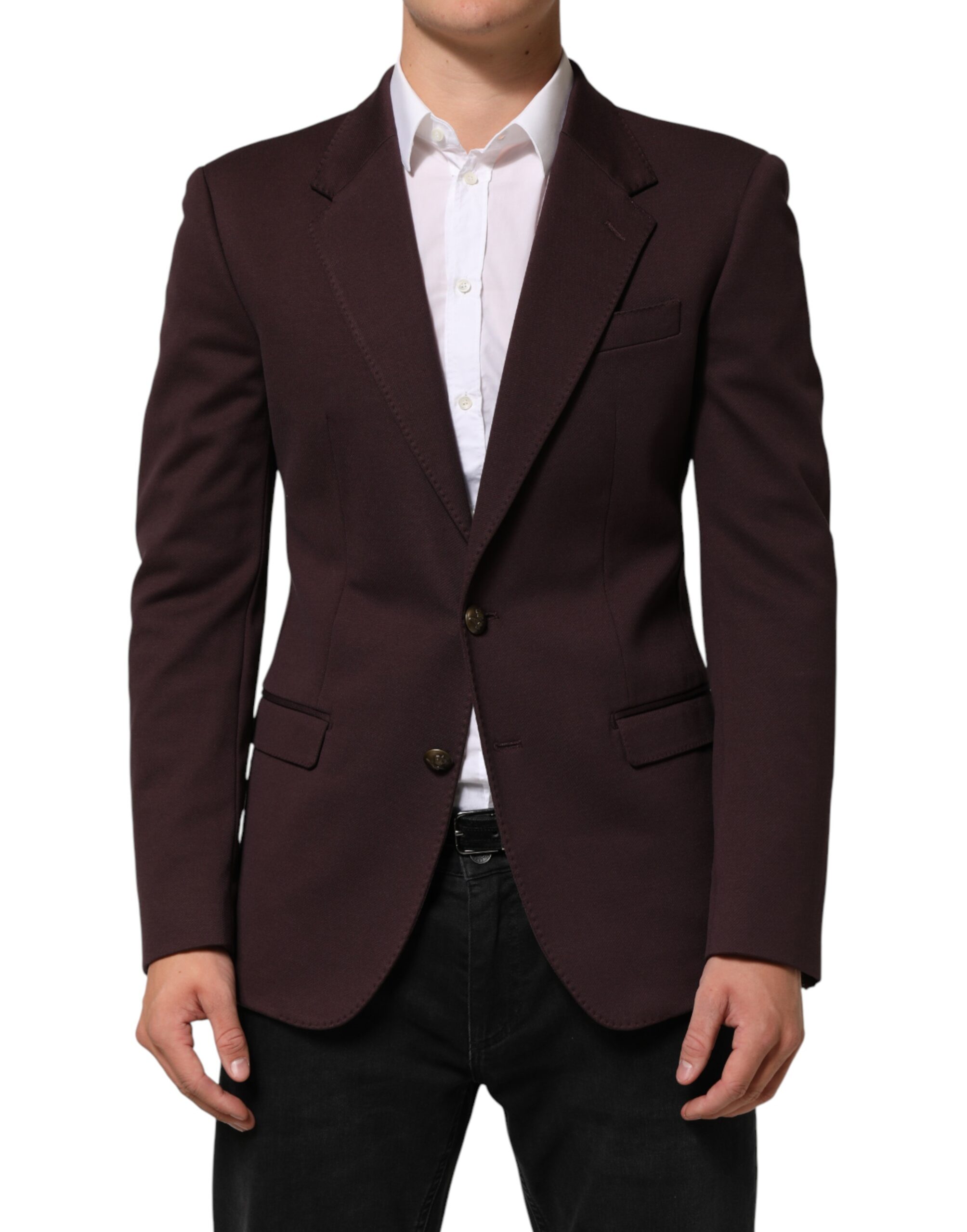 Maroon Cotton 2 Buttons Suit Jacket Blazer