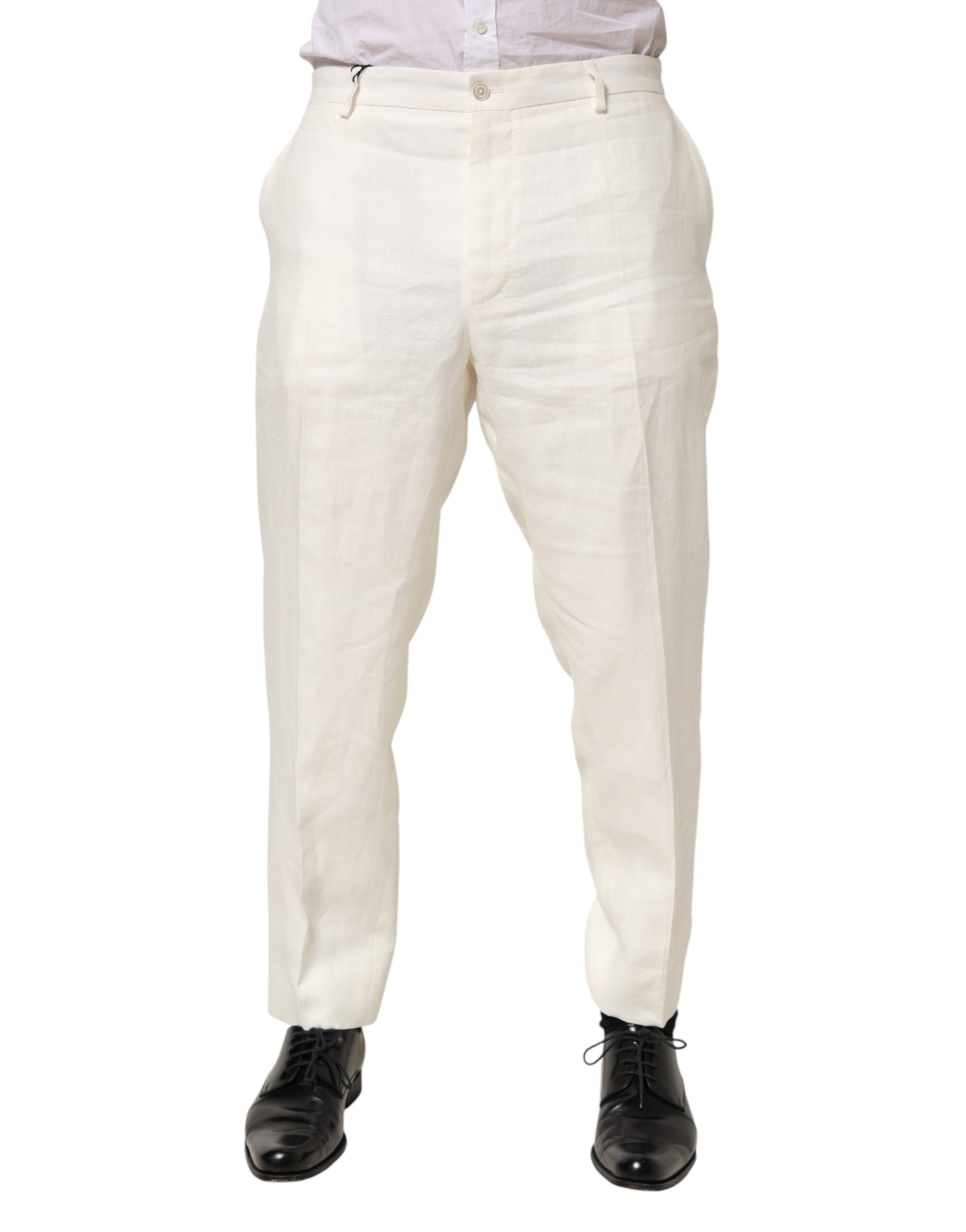 White Linen Formal Dress Men Trouser Pants