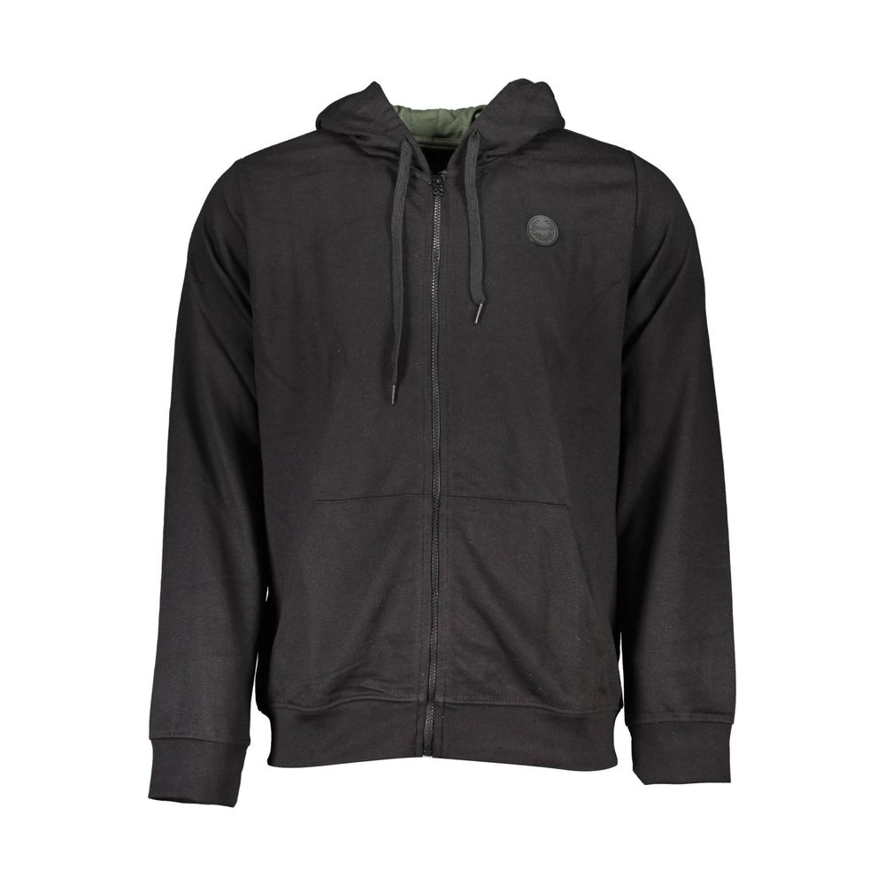 Black Cotton Men's Hooded Sweatshirt
