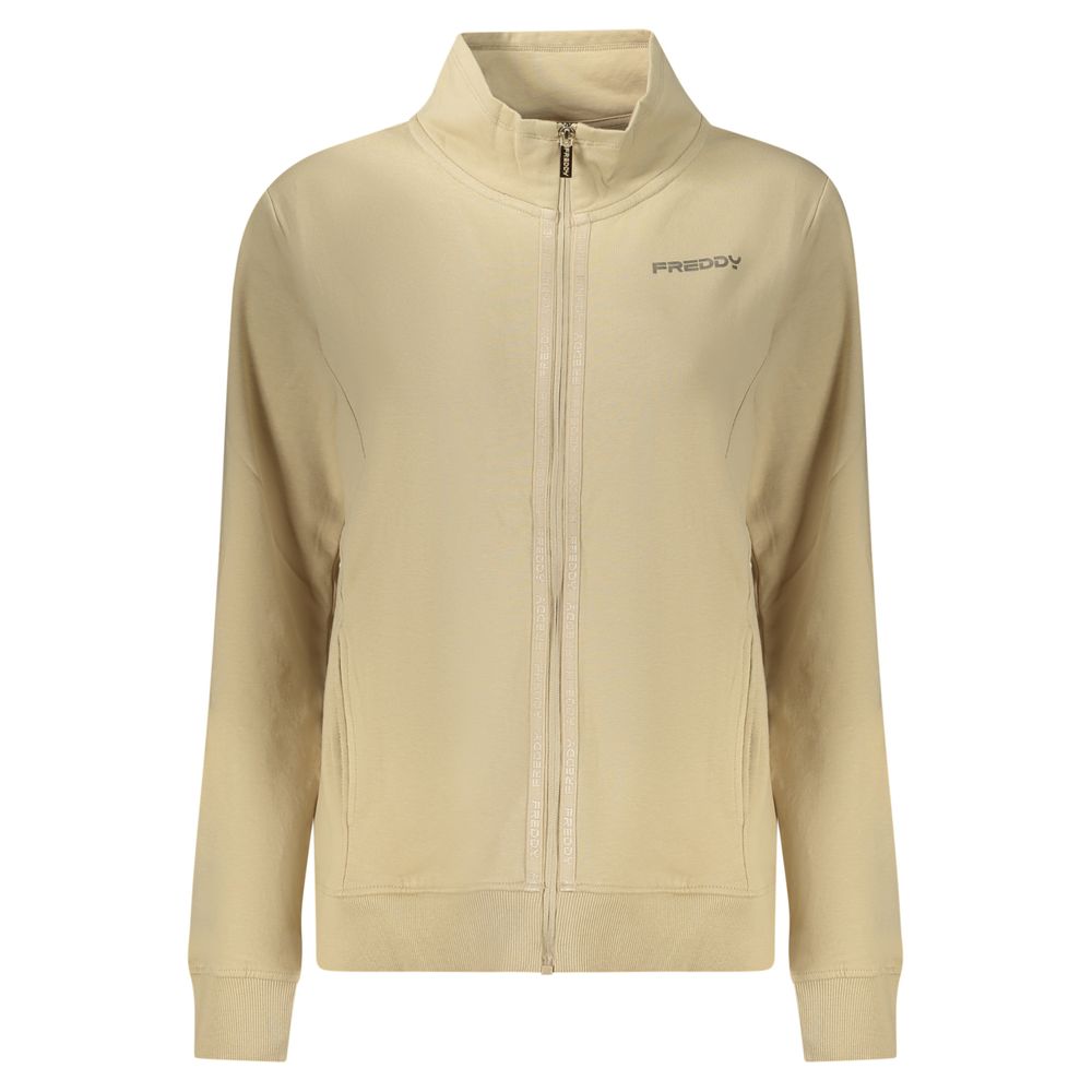 Beige Cotton Women Sweatshirt