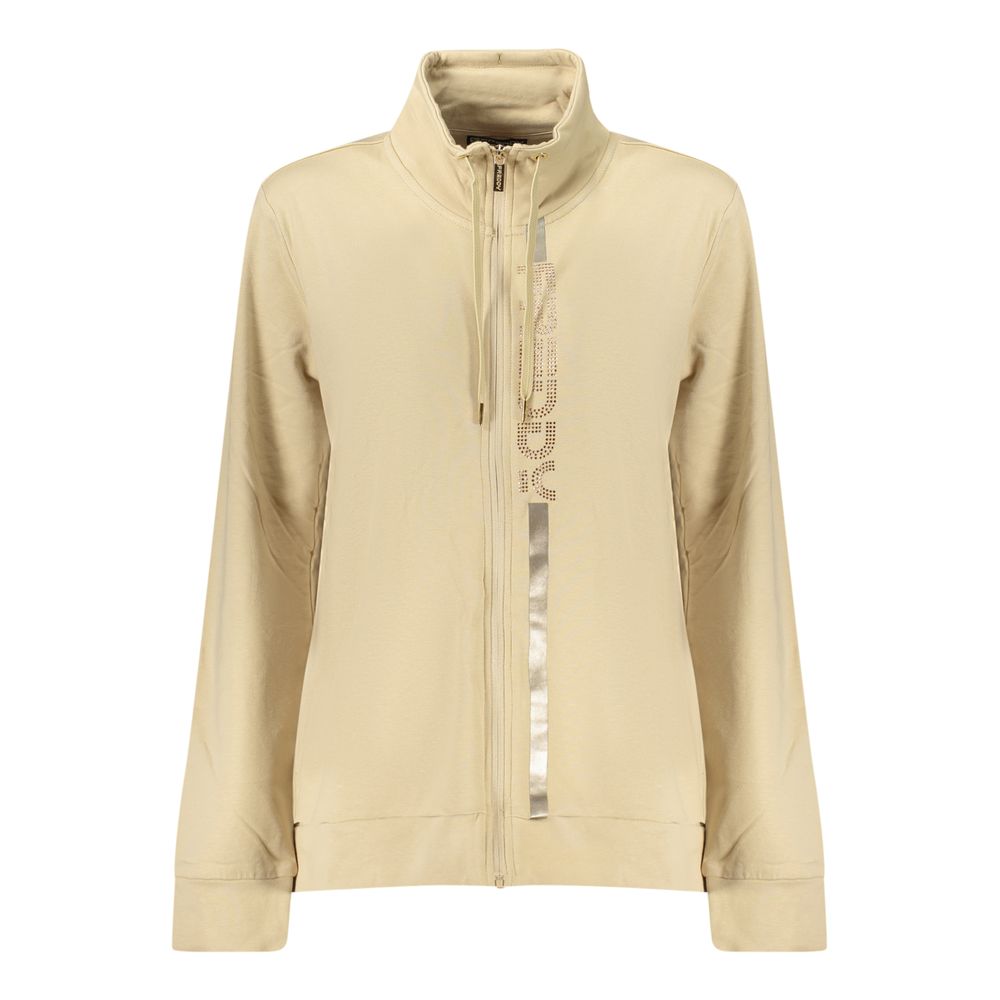 Beige Cotton Women Sweatshirt