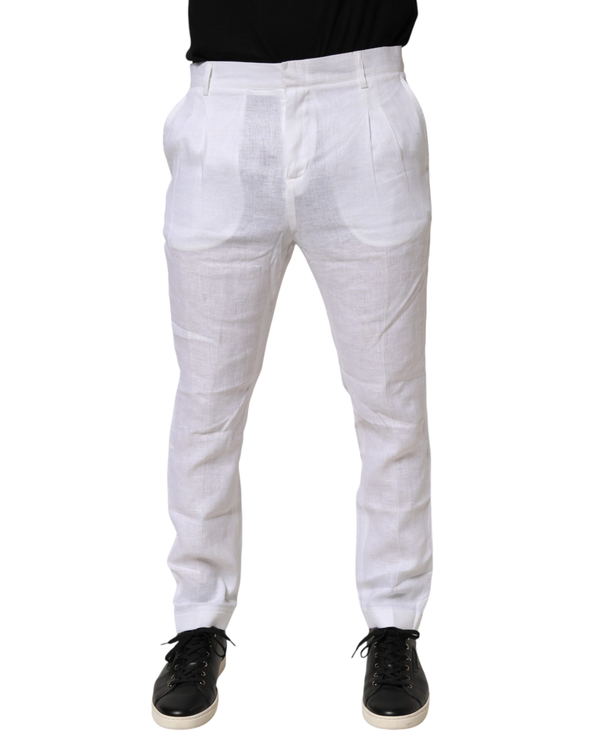 White Linen Formal Dress Trouser Pants