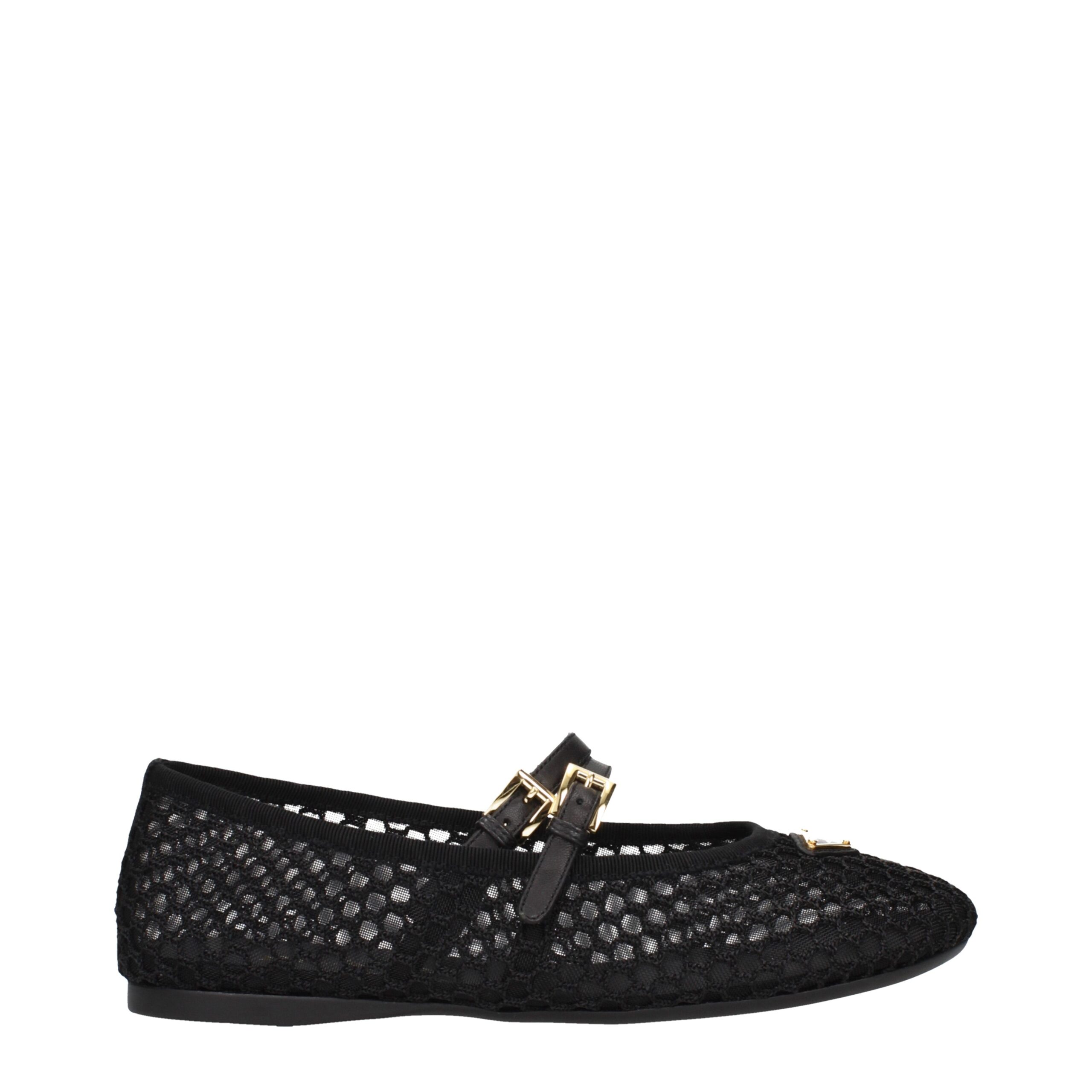 Black Fabric Ballet Flats