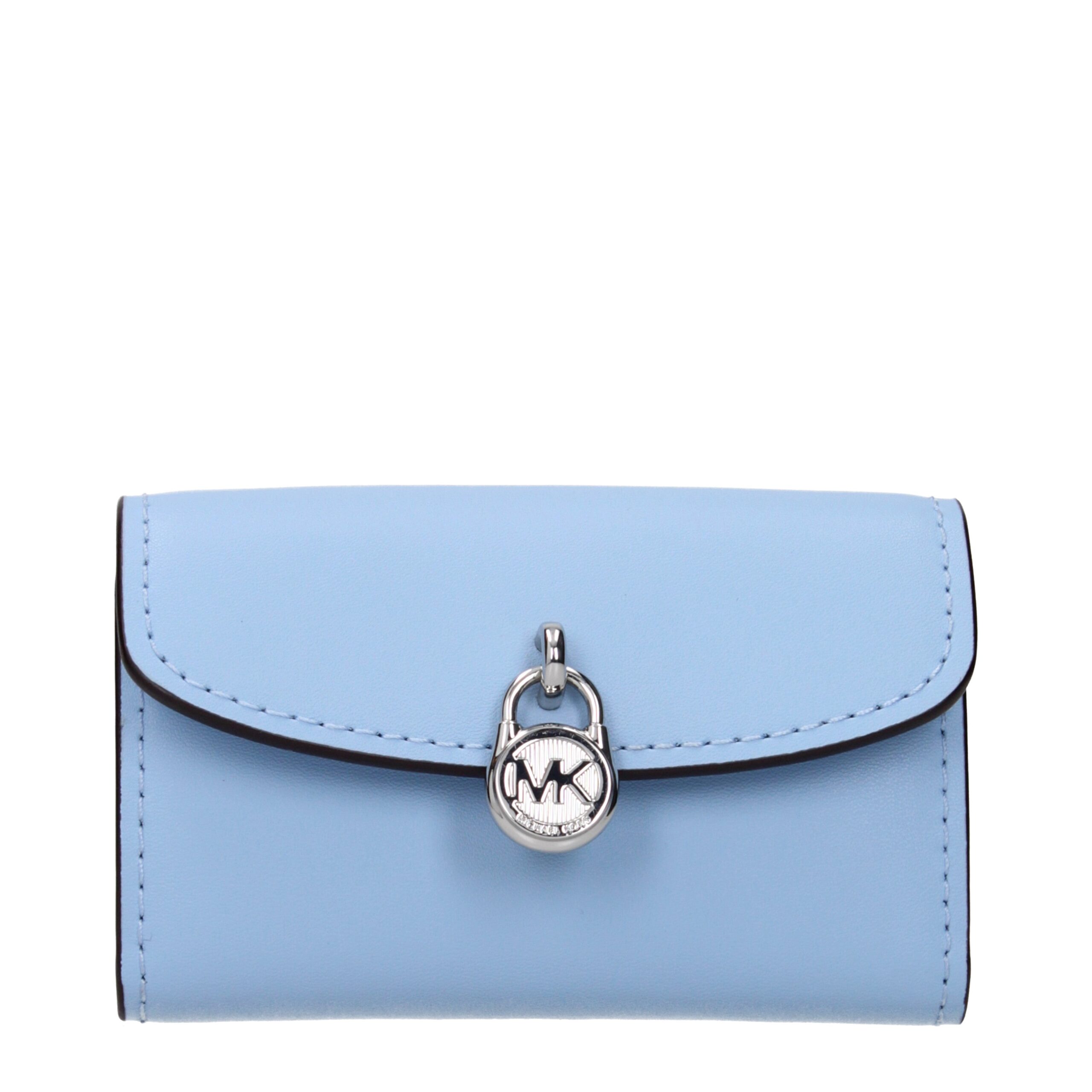 Light Blue Leather Wallets