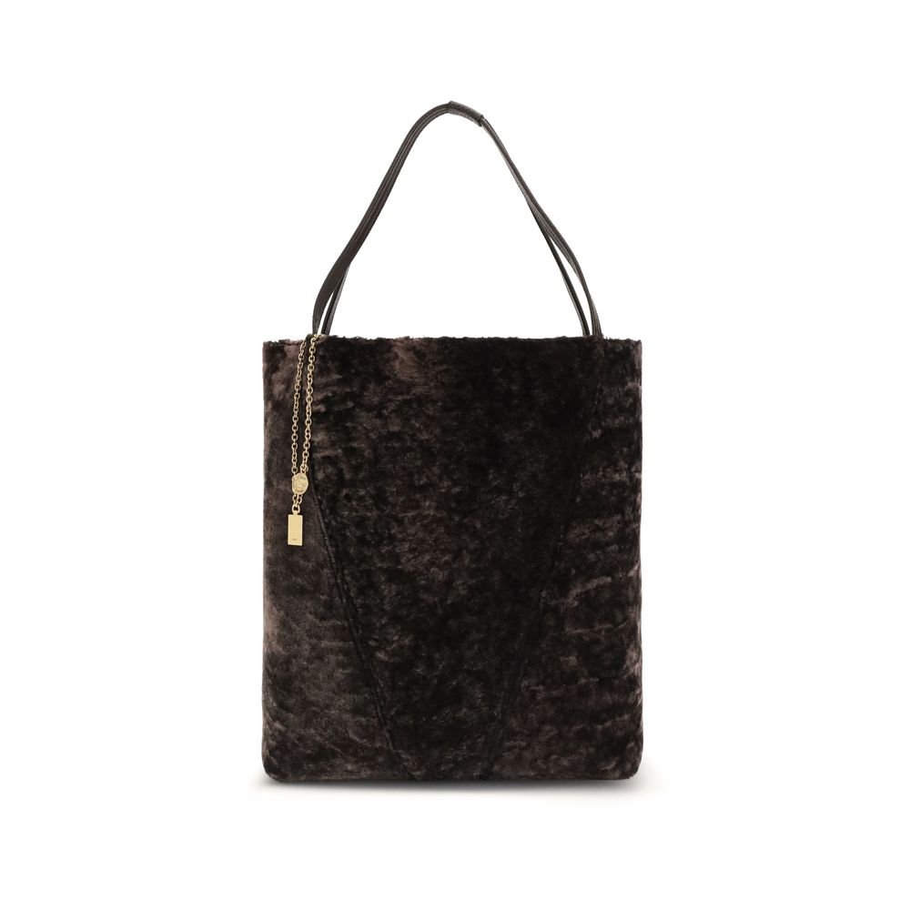 Large Spin Tote Bag in soft shearling