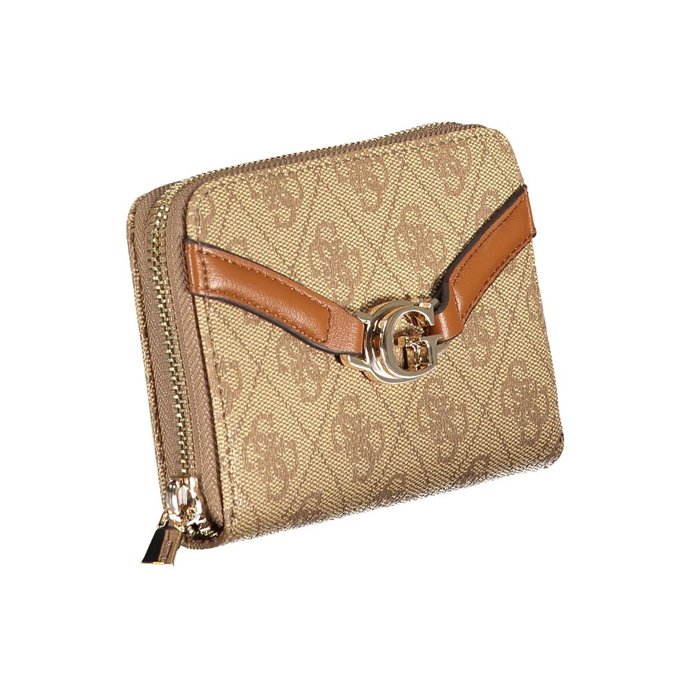 Beige Polyurethane Women Wallet - Thumbnail 3