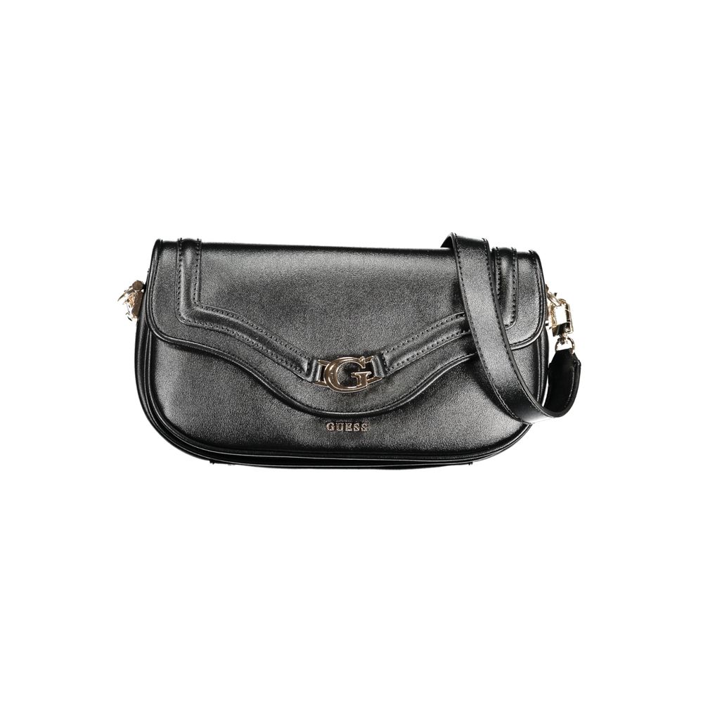 Black Polyurethane Women Handbag