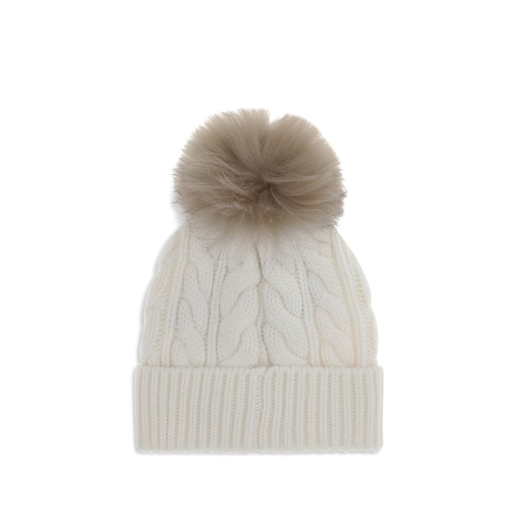 White Fleece Wool Beanie - Thumbnail 2