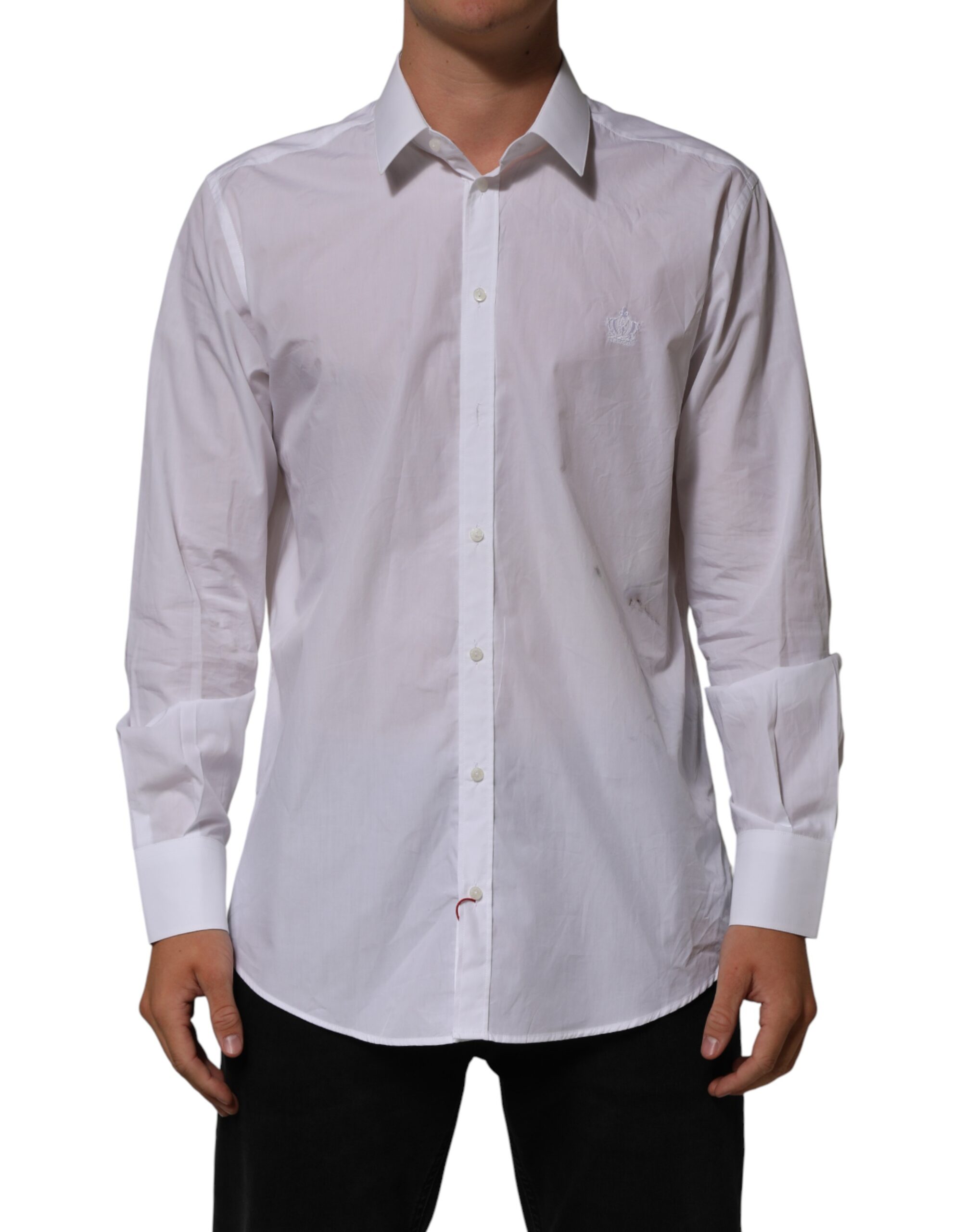 White Cotton Collared Men MARTINI Dress Shirt