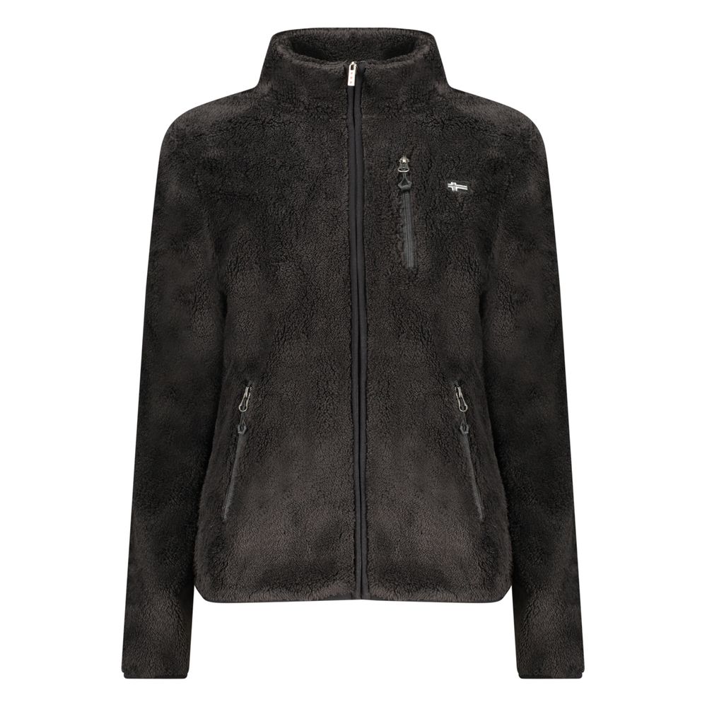 Black Polyester Women Sweatshirt