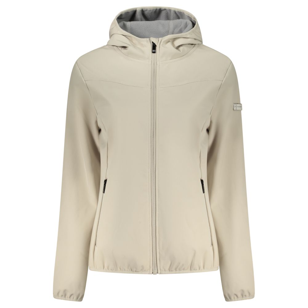 Beige Polyester Women Jacket