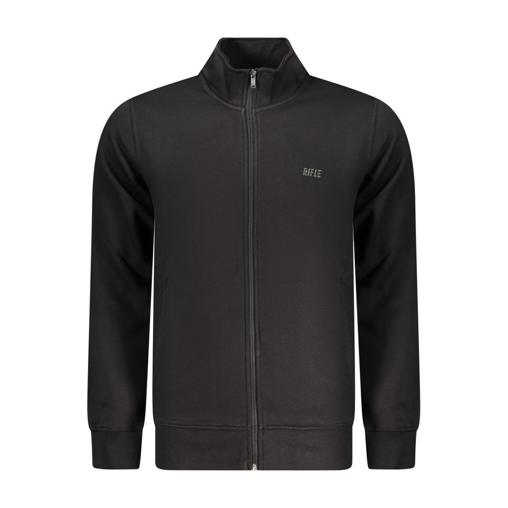 Black Cotton Men Sweatshirt