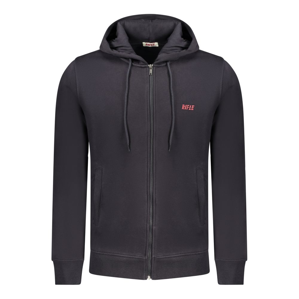 Blue Cotton Men's Hooded Sweatshirt