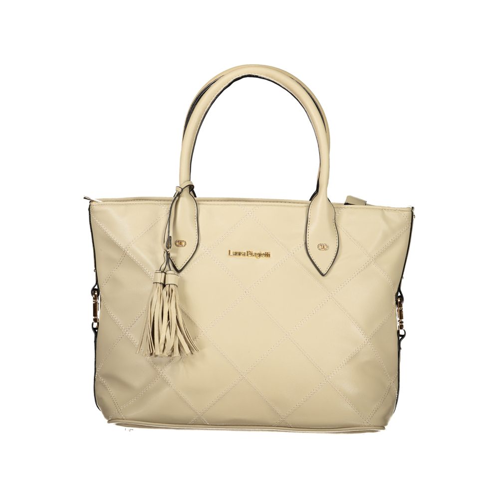 Beige PVC Women Handbag