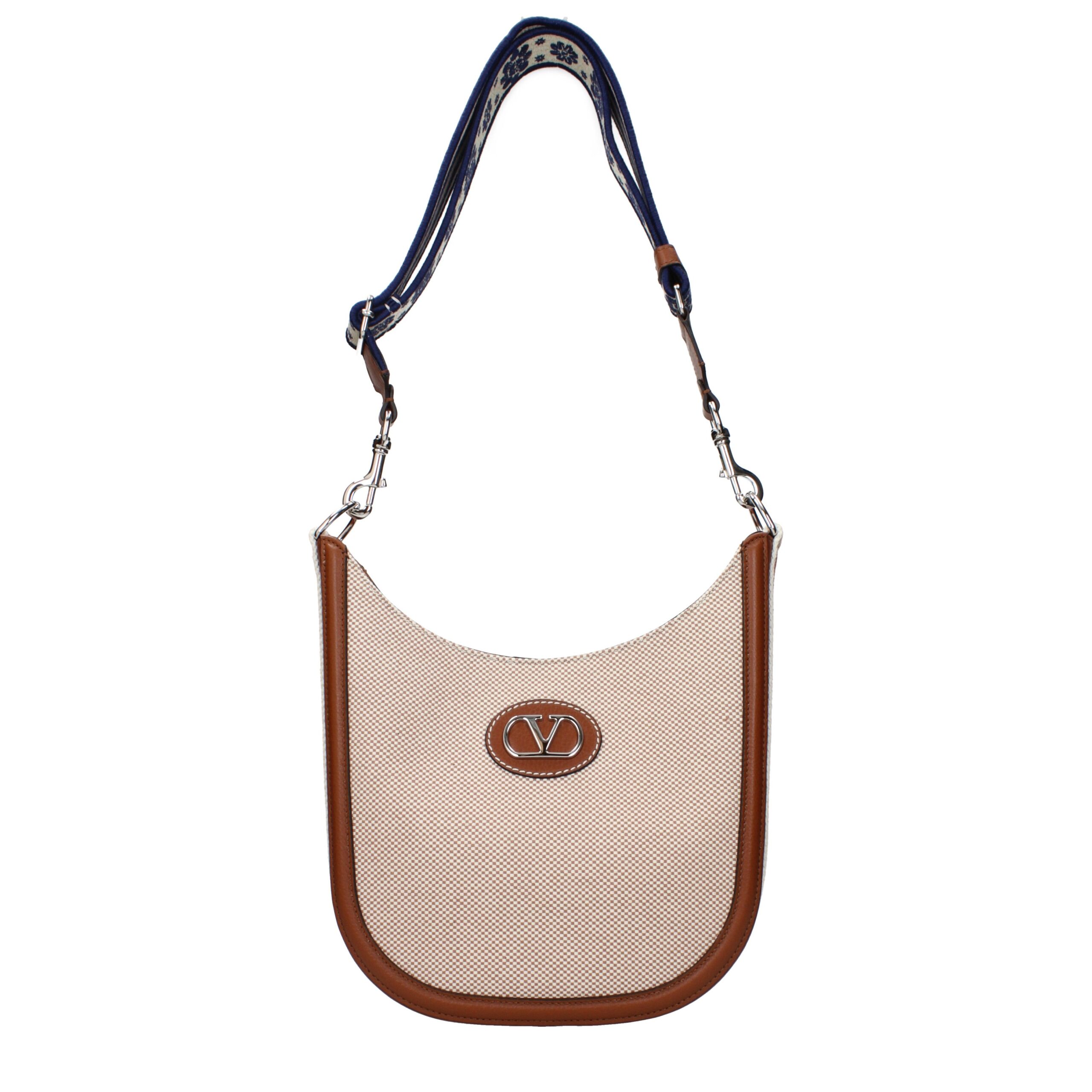 Beige Fabric Crossbody Bag