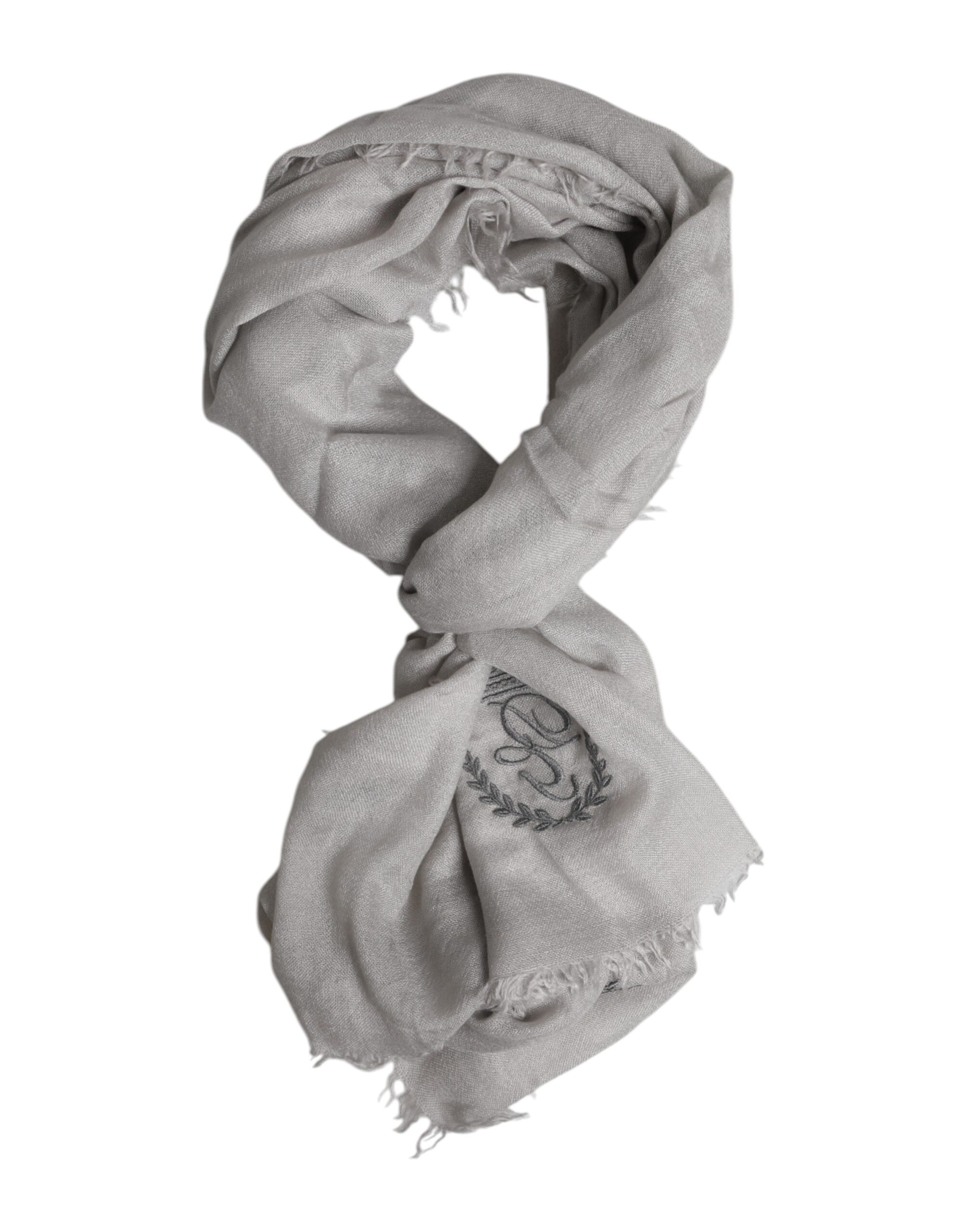 Gray Cashmere Knit Fringes Neck Foulard 67cm x200cm Foulard Scarf