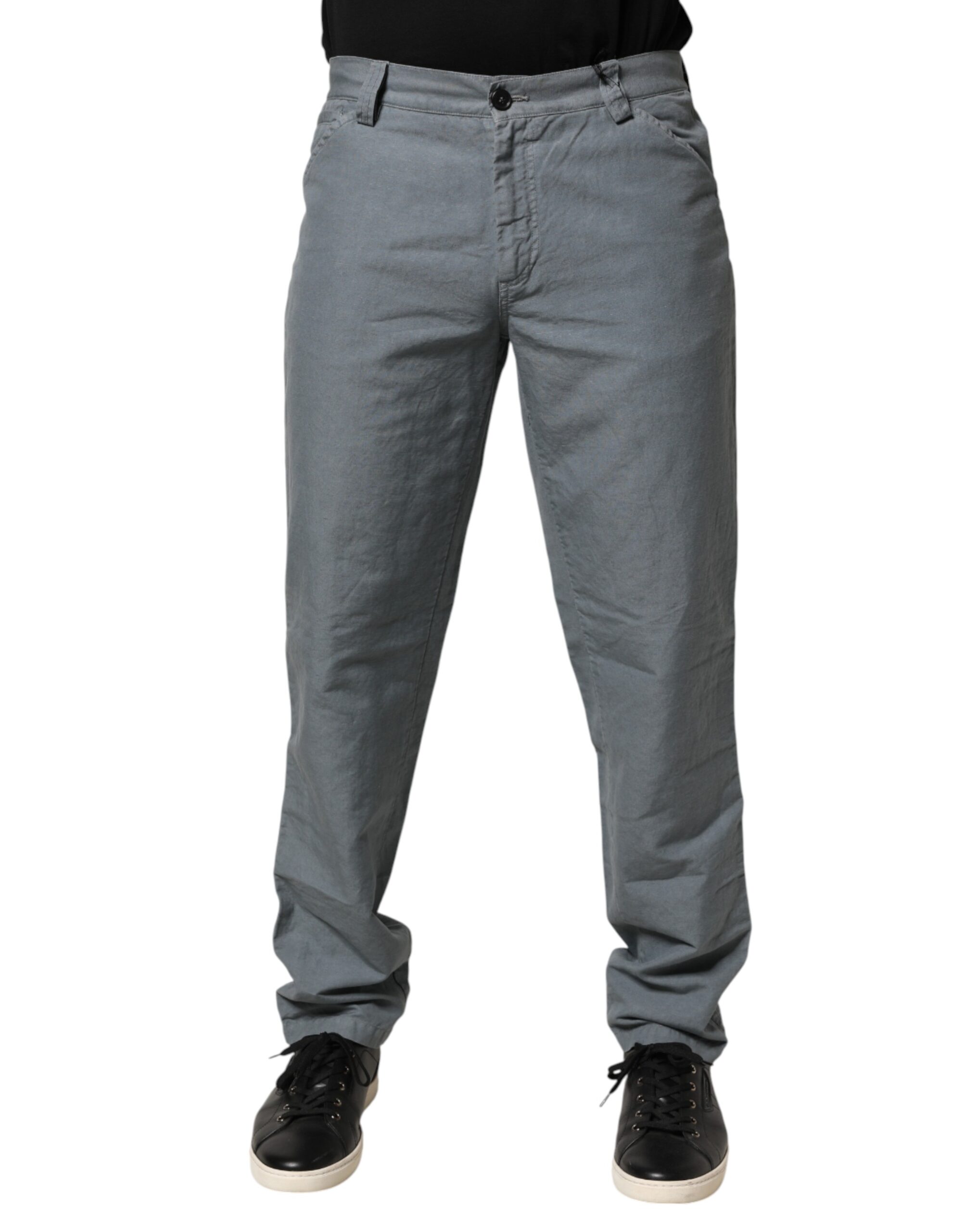 Gray Cotton Regular Fit Men Denim Trouser Jeans