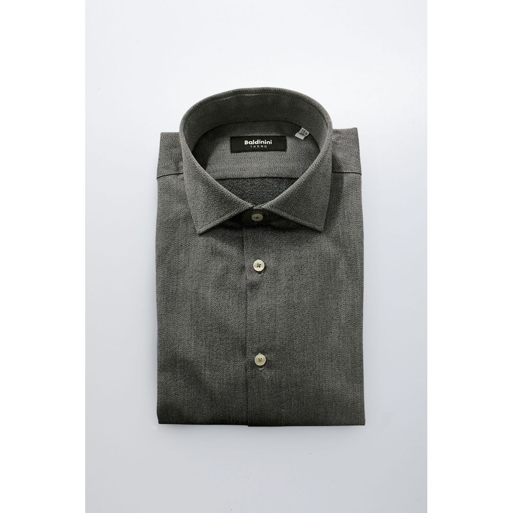 Gray Cotton Men Shirt