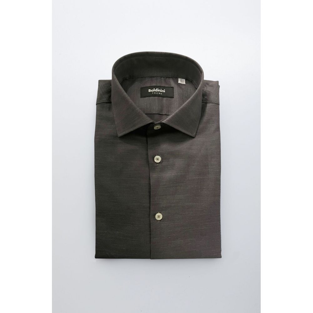 Gray Cotton Men Shirt