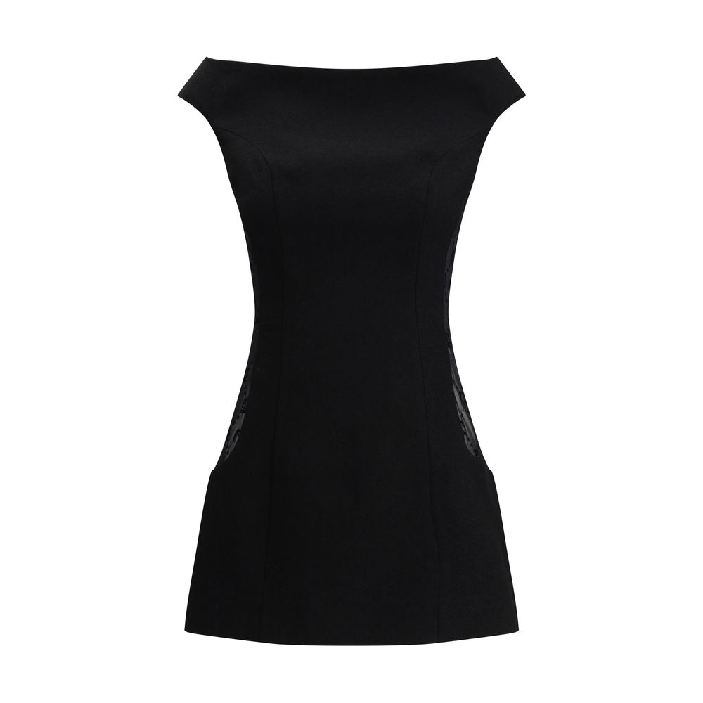 Black Fleece Wool Casual Dress