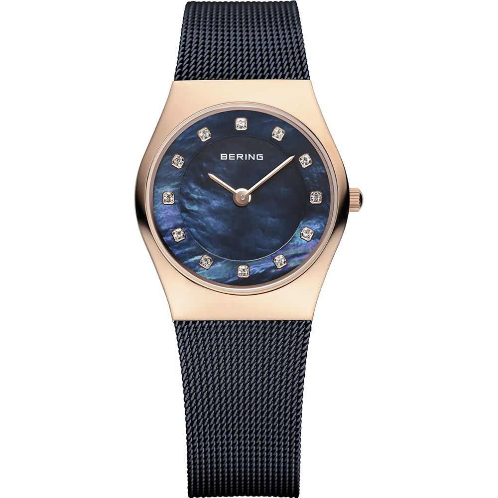 BERING Navy Blue Stainless Steel Dress Women's Watch