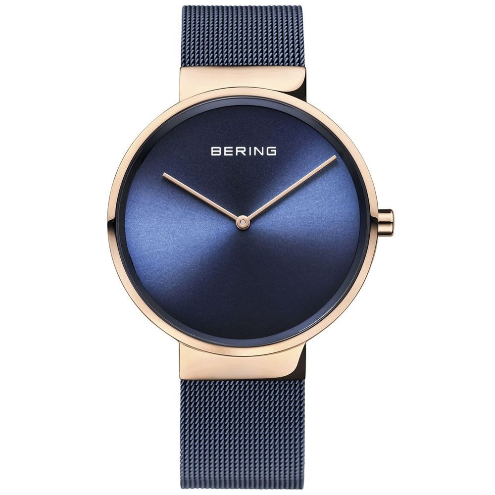 BERING Navy Blue Stainless Steel Dress Women's Watch
