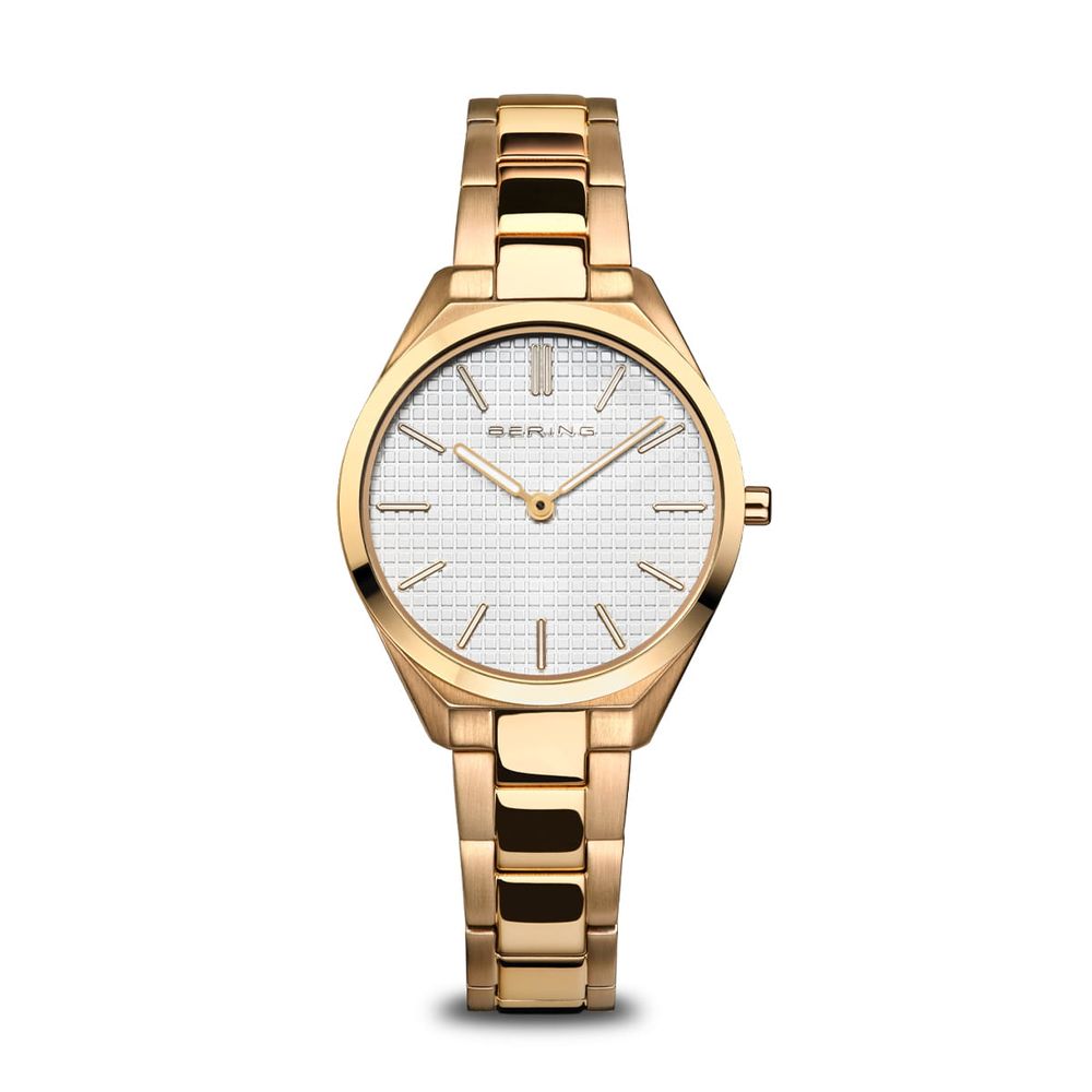 BERING Gold Stainless Steel Dress Women's Watch
