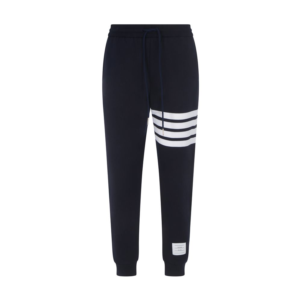 Blue Cotton Athletic Pants