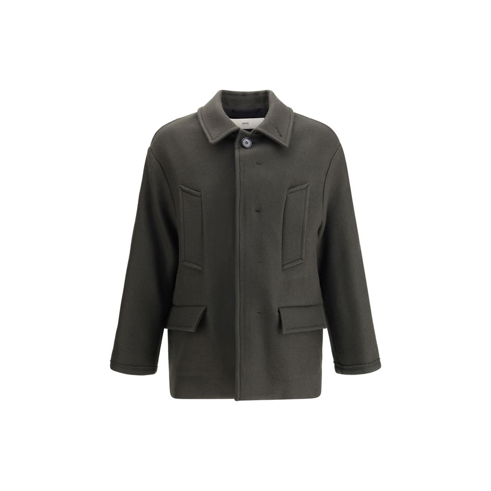 Gray Fleece Wool Coat