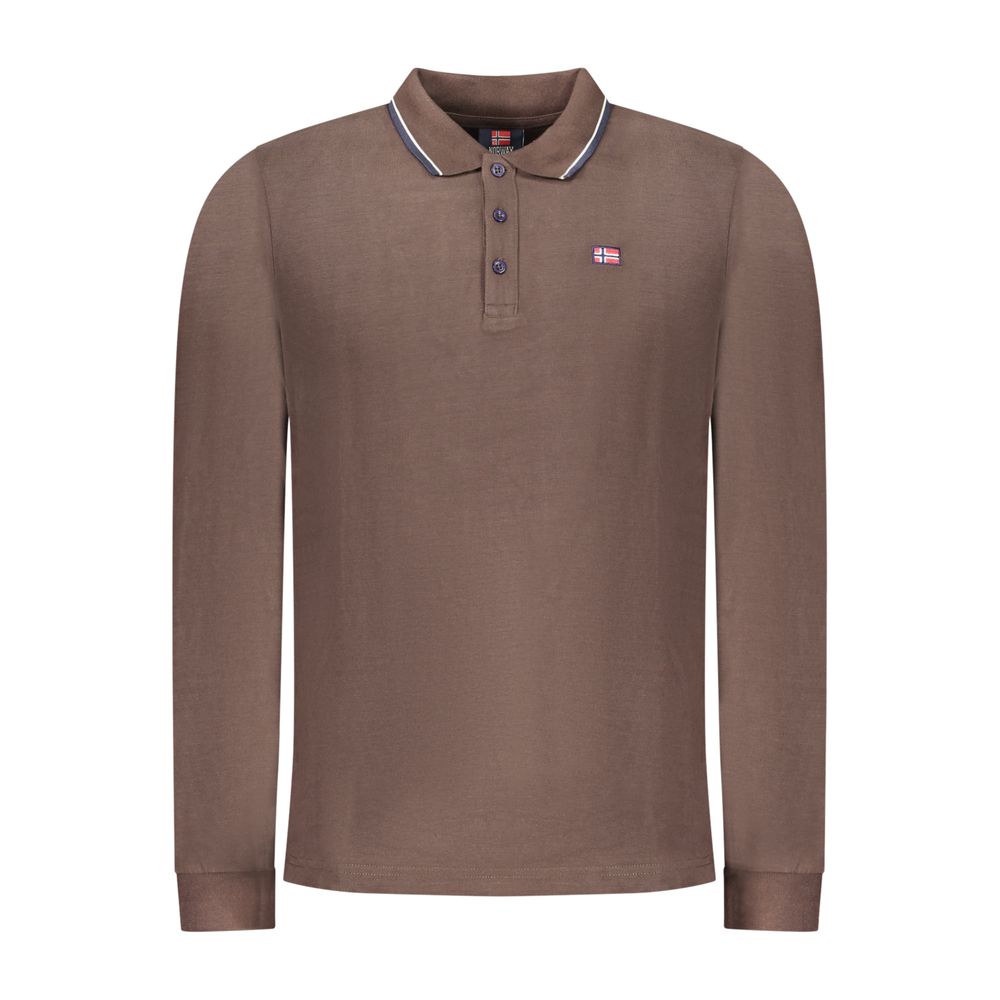 Marrone Cotton Men Polo-Shirt