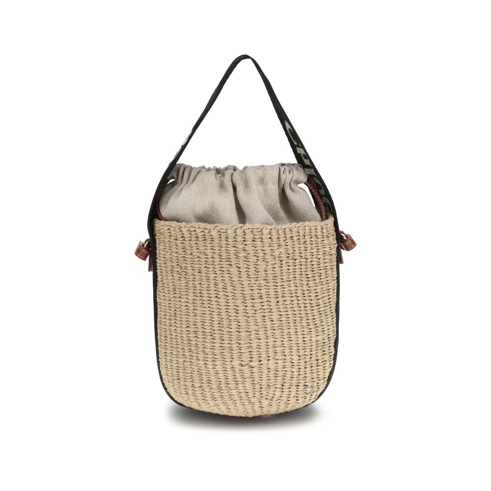 Beige Raffia Backet Bag