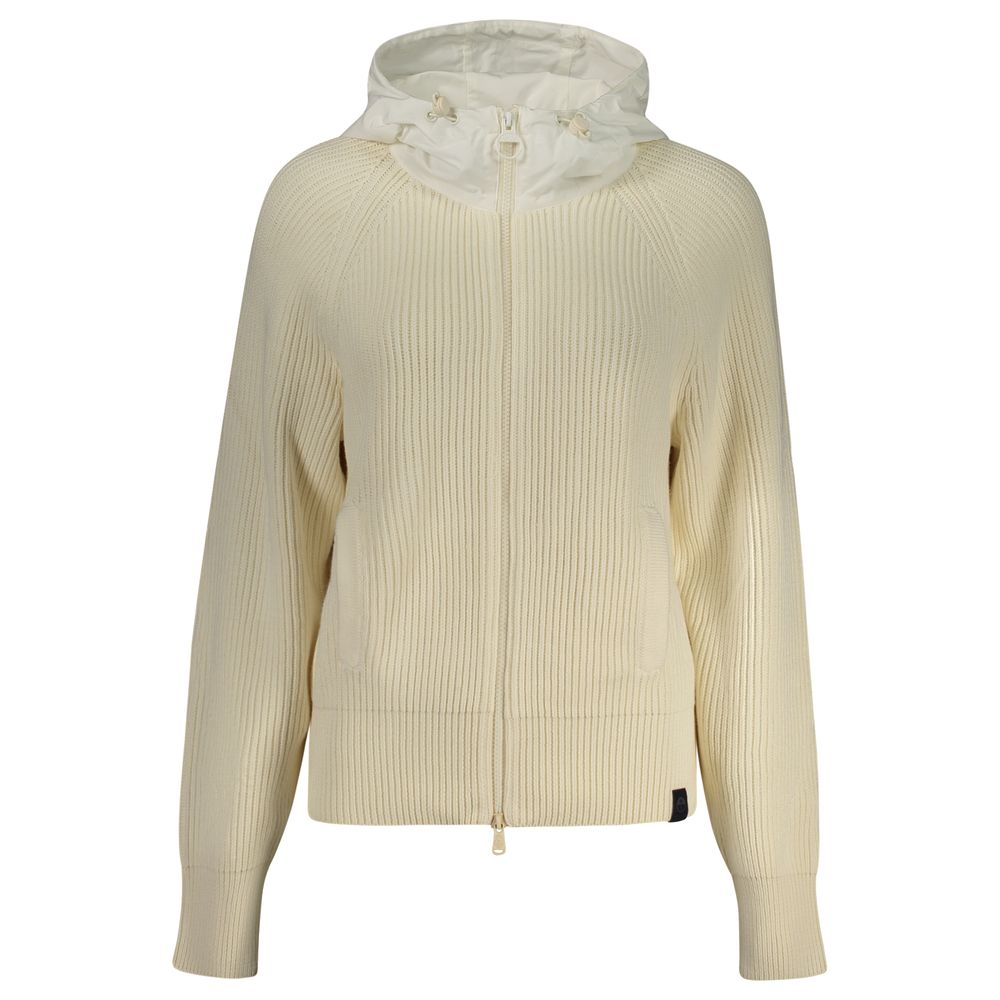 White Polyester Women Cardigan