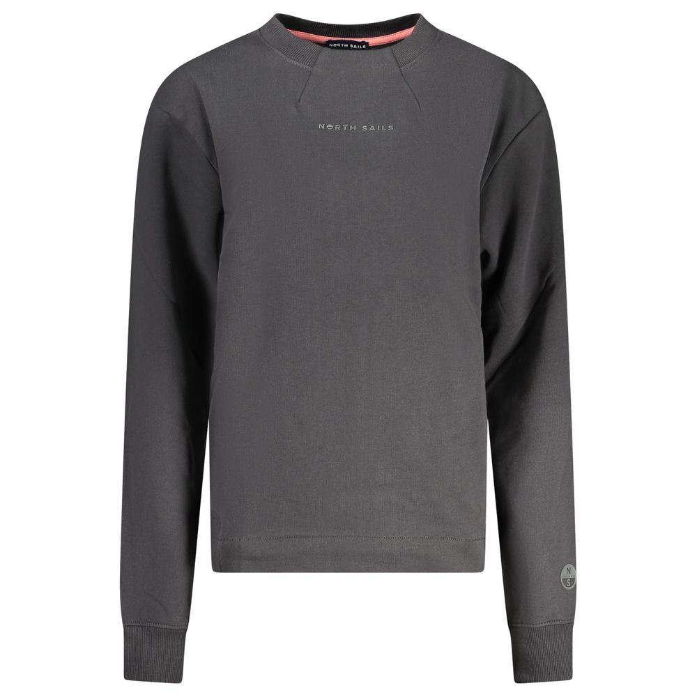 Black Cotton Women Sweatshirt