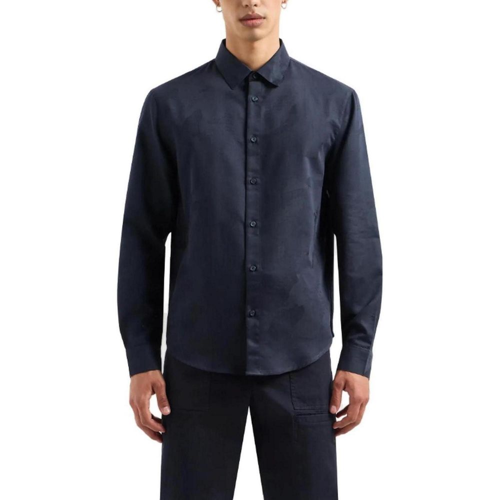 Blue Cotton Dress Shirt