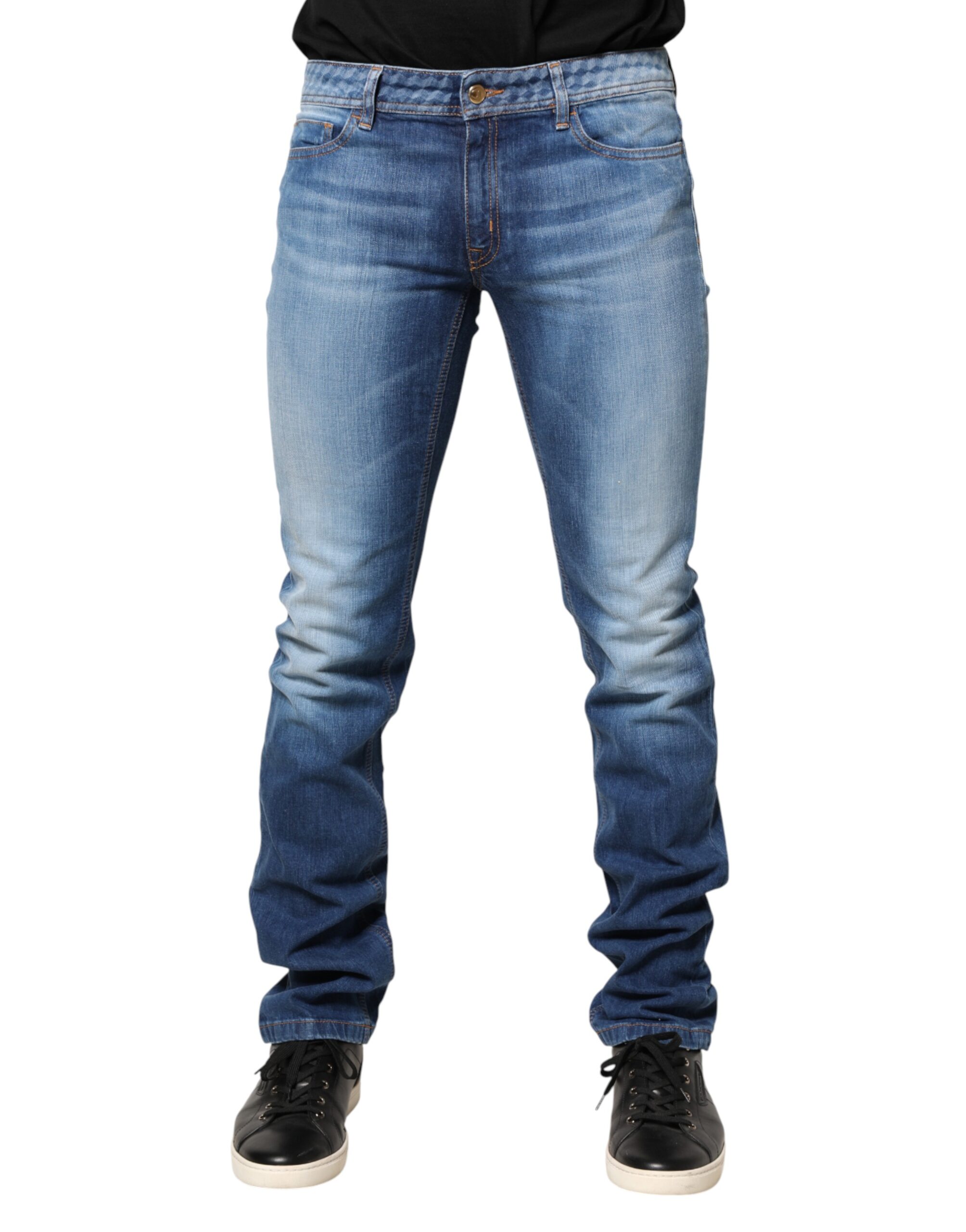 Blue Washed Mid Waist Skinny Denim Trouser Jeans