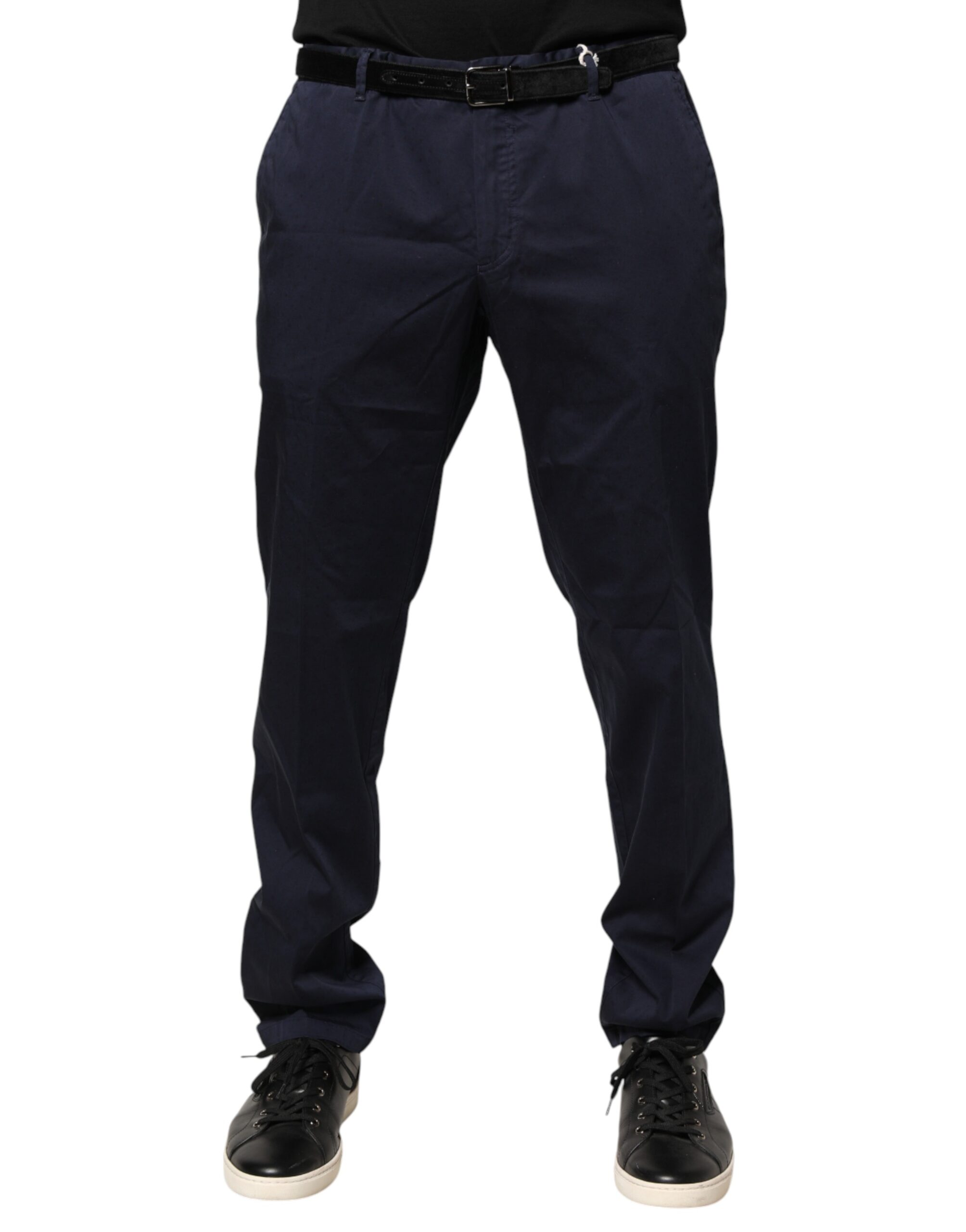 Navy Blue Skinny Chino Mid Waist Men Pants